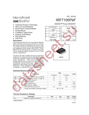IRF7105TRPBF datasheet  